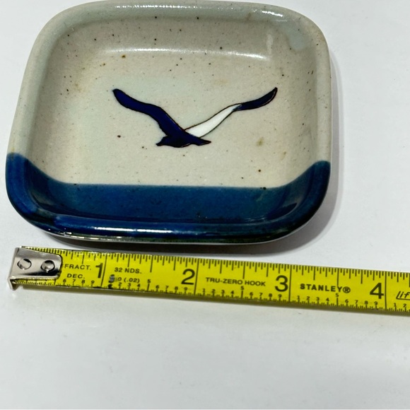 Ceramic Painted Seagull Catchall Bird Beach Scene Soap Dish Jewelry Tray Small - Picture 2 of 8